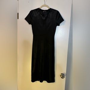 Zara Velvet Black Midi Dress Size M